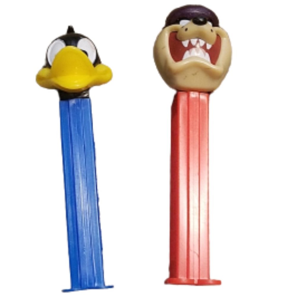 Lot of 2 Pez Vintage Tazmanian Devil Daffy Duck Dispenser Looney Tunes Retro Toy